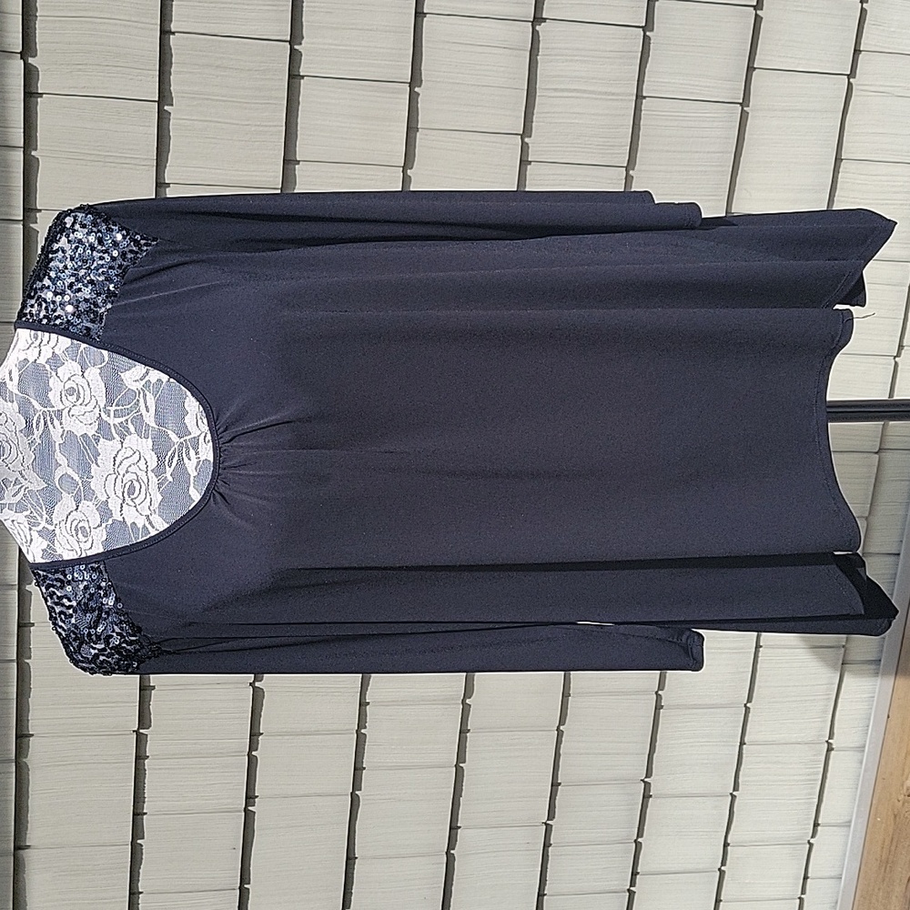 Scoop Neck Top with Sequin Detail